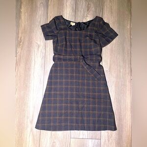 EUC Isaac Hers Portland Oregon Wool Plaid Pencil Skirt Short Sleeve Belted Dress
